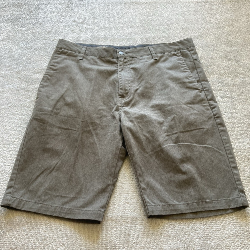 Volcom Mens Shorts 36‎ Black Faded Y2K Skate Chino Flat Front Streetwear